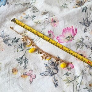 Gold and Yellow Lemons Charm Bracelet
